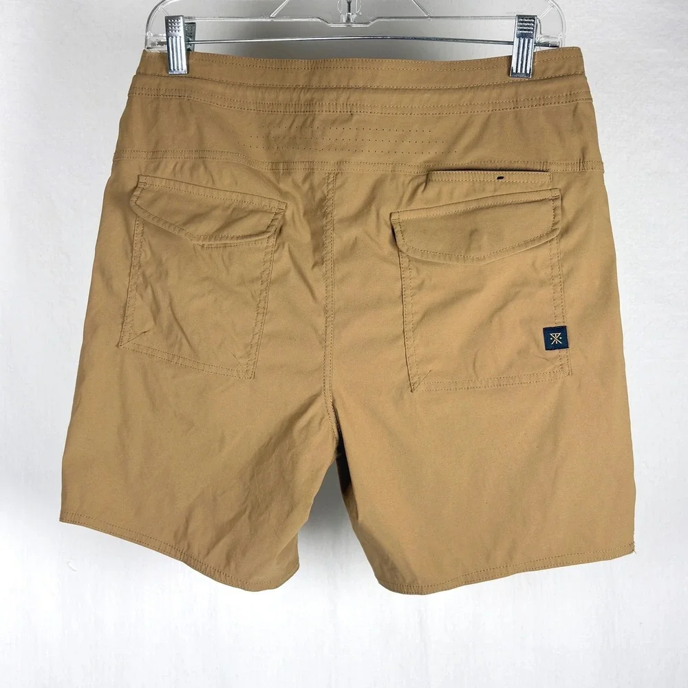 Roark Layover Trail Hybrid Adventure Shorts Khaki Tan Mens 30 Stretch Travel EUC